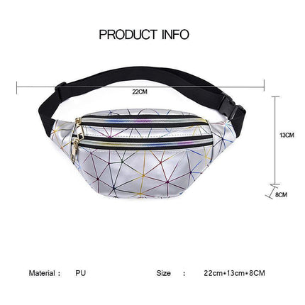 Women's Holographic Geometric Patterned Waist Bag - Wnkrs