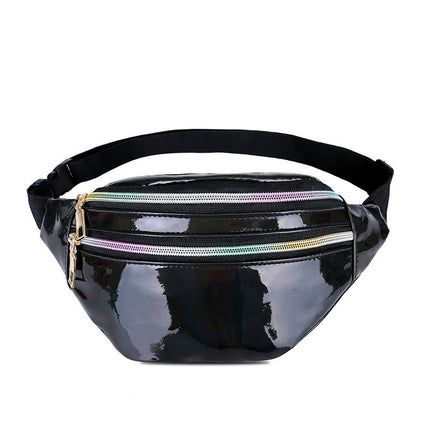 Women's Holographic Geometric Patterned Waist Bag - Wnkrs