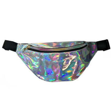 Women's Holographic Geometric Patterned Waist Bag - Wnkrs