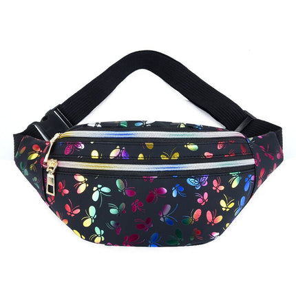 Women's Holographic Geometric Patterned Waist Bag - Wnkrs