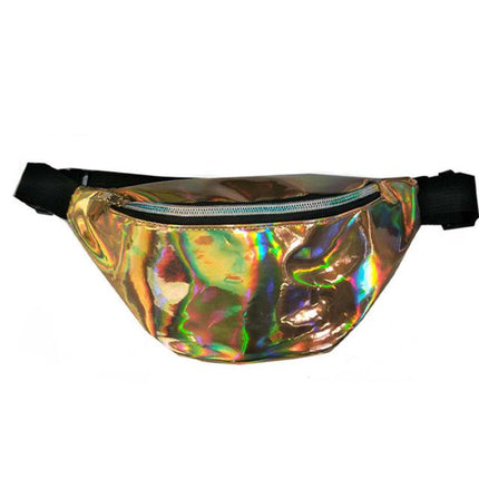Women's Holographic Geometric Patterned Waist Bag - Wnkrs