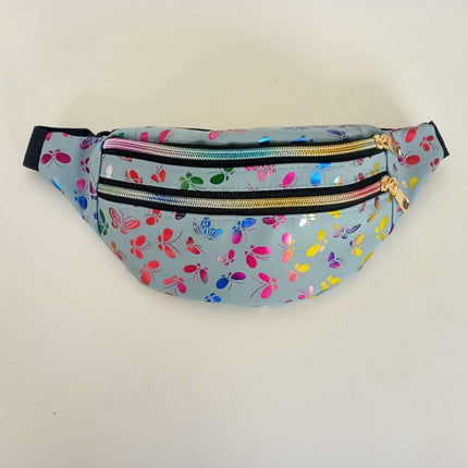 Women's Holographic Geometric Patterned Waist Bag - Wnkrs