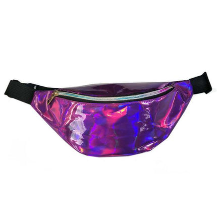 Women's Holographic Geometric Patterned Waist Bag - Wnkrs