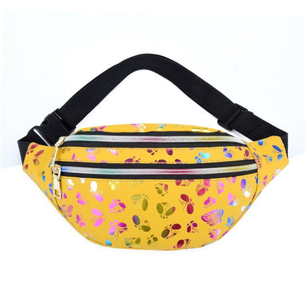 Women's Holographic Geometric Patterned Waist Bag - Wnkrs