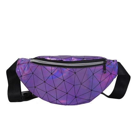 Women's Holographic Geometric Patterned Waist Bag - Wnkrs