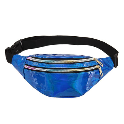Women's Holographic Geometric Patterned Waist Bag - Wnkrs