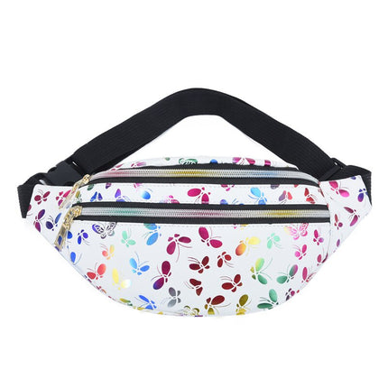 Women's Holographic Geometric Patterned Waist Bag - Wnkrs