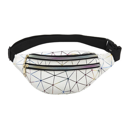 Women's Holographic Geometric Patterned Waist Bag - Wnkrs