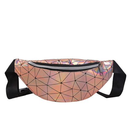Women's Holographic Geometric Patterned Waist Bag - Wnkrs