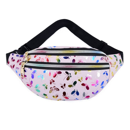 Women's Holographic Geometric Patterned Waist Bag - Wnkrs