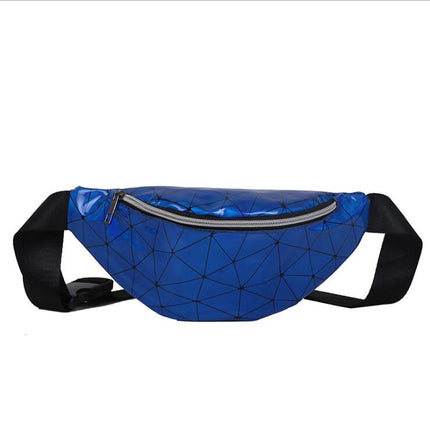 Women's Holographic Geometric Patterned Waist Bag - Wnkrs