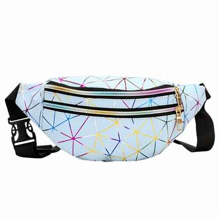 Women's Holographic Geometric Patterned Waist Bag - Wnkrs