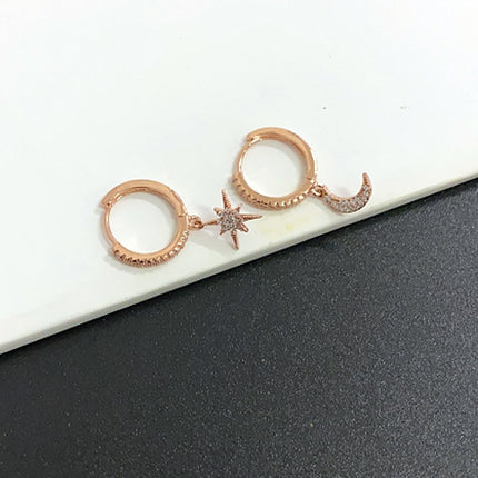 Women's Star and Moon Hoop Earrings - Wnkrs