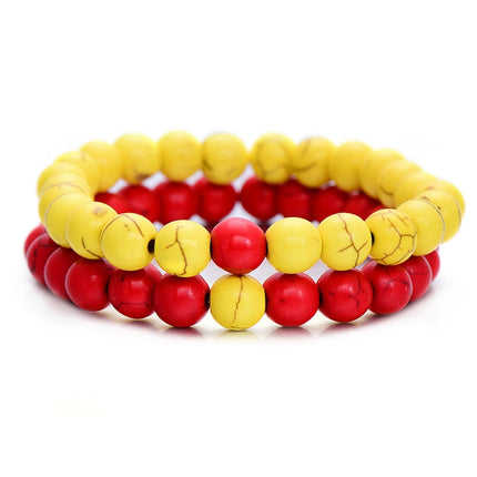 Classic Natural Stone Yin Yang Beaded Bracelets, 2Pcs/Set - Wnkrs