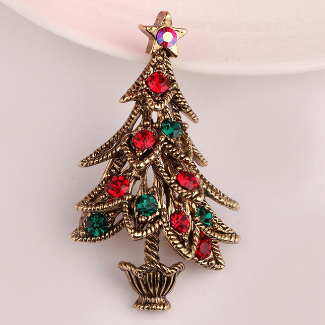 Vintage Style Christmas Tree Shaped Brooch - Wnkrs