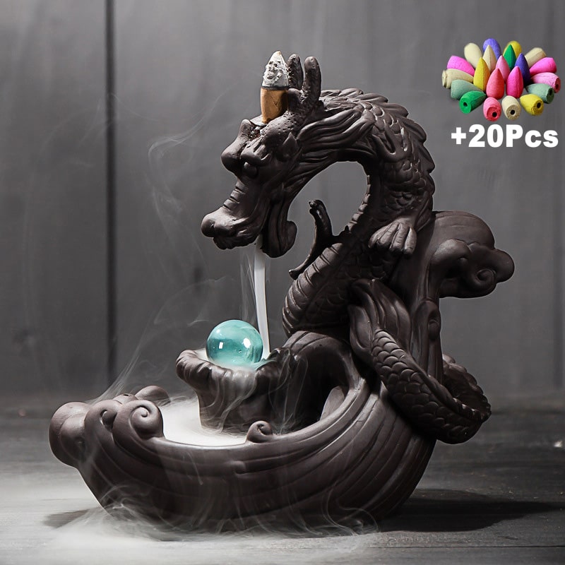 Dragon Shaped Ceramic Incense Burner