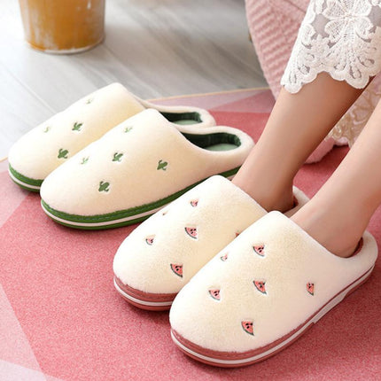 Anti-Slip Berry Patterned Warm Plush Slippers - Wnkrs