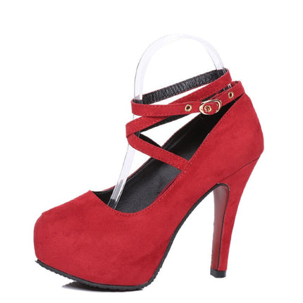 Cross-Tied Ankle Strap Pumps - Wnkrs