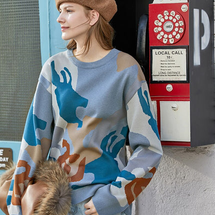 Women's Causal Patchwork Full Sleeved Jumper - Wnkrs