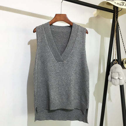 Women's V-Neck Knitted Vest - Wnkrs