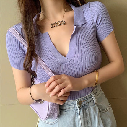 Women's Solid Color Short Sleeved Crop Top - Wnkrs