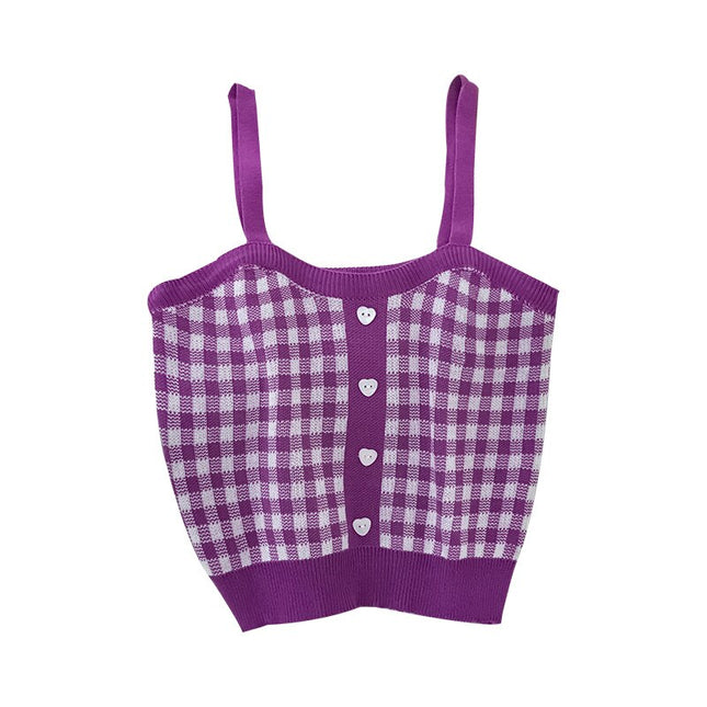 Women's Plaid Top with Buttons - Wnkrs