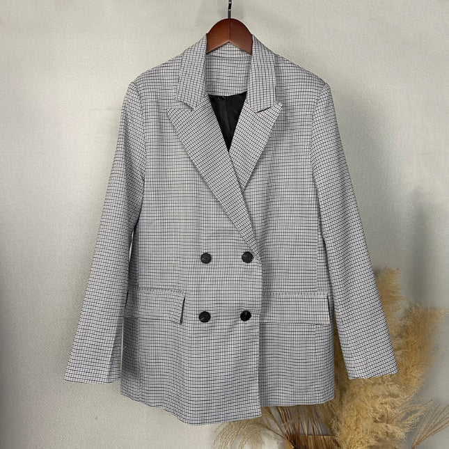 Women's Camel Color Double Breasted Blazer - Wnkrs