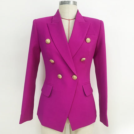 Button Women's Blazer in Pink Color - Wnkrs