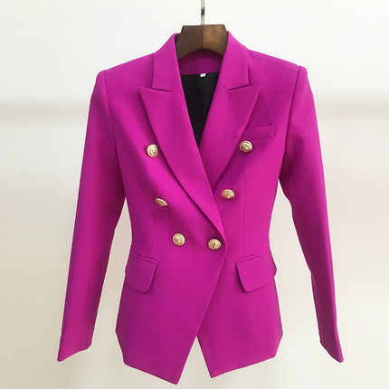 Button Women's Blazer in Pink Color - Wnkrs