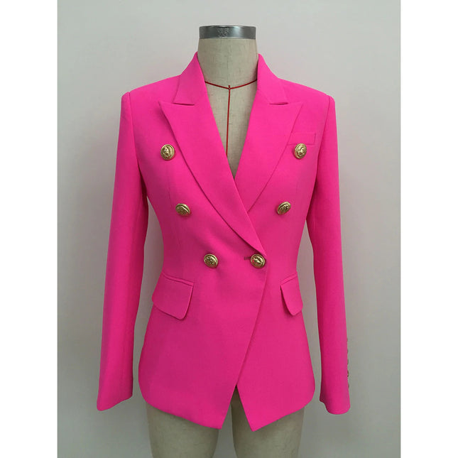 Button Women's Blazer in Pink Color - Wnkrs
