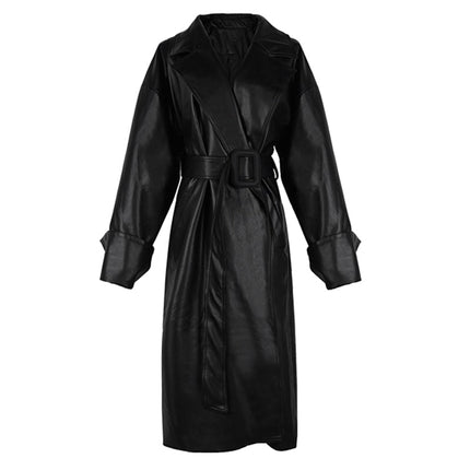 Women's Leather Long Oversized Trench - Wnkrs