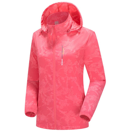 Women's Abstract Print Hooded Jacket - Wnkrs