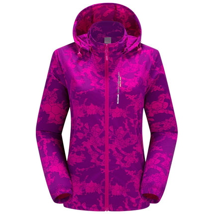 Women's Abstract Print Hooded Jacket - Wnkrs