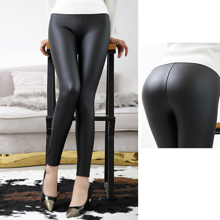 PU Leather High Waist Push Up Leggings - Wnkrs