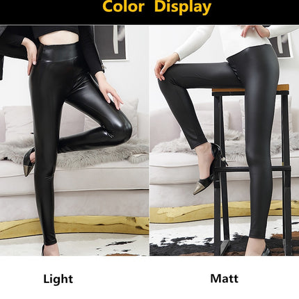 PU Leather High Waist Push Up Leggings - Wnkrs