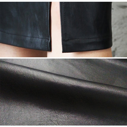 Black PU Leather Pencil Skirt for Women - Wnkrs