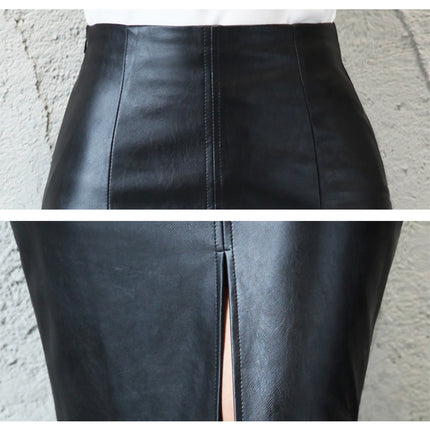 Black PU Leather Pencil Skirt for Women - Wnkrs