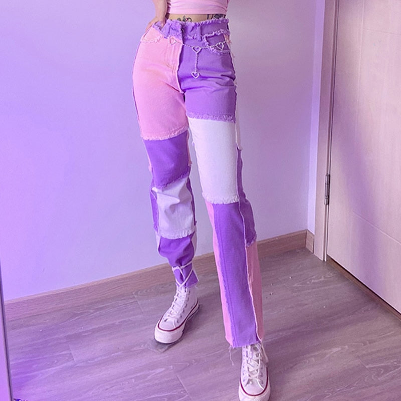 Women's Patchwork Jeans