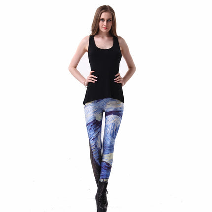 Women's Starry Night Printed Leggings - Wnkrs