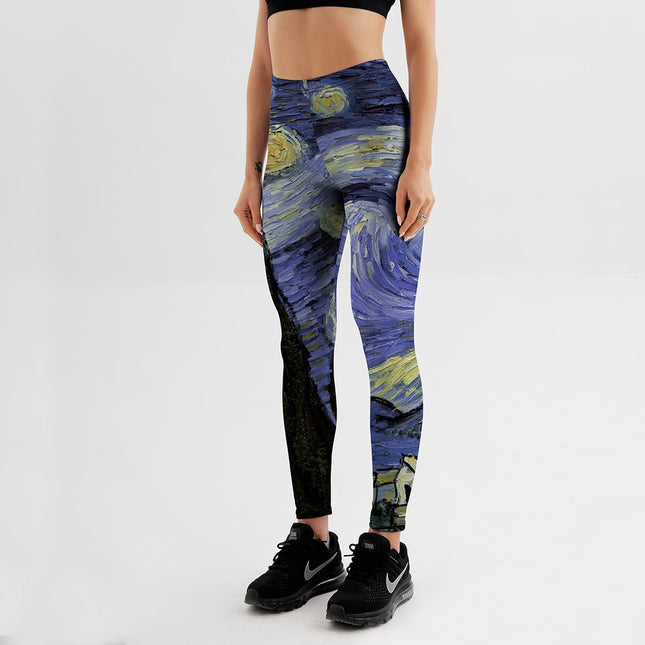 Women's Starry Night Printed Leggings - Wnkrs