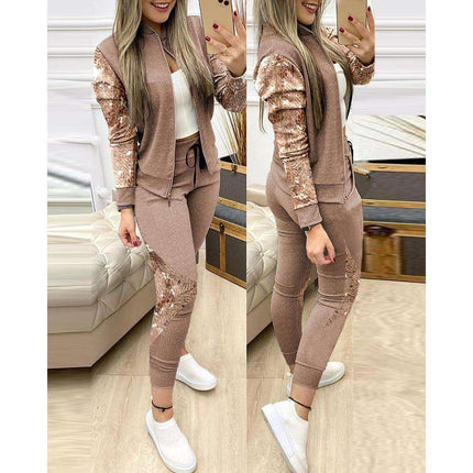 Women's Casual Zipper Tracksuit - Wnkrs