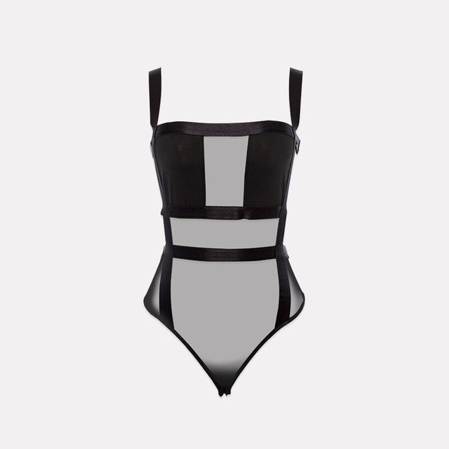 Women's Black Mesh Bodysuit - Wnkrs