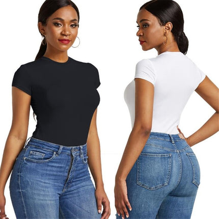 Women's Solid Color Short Sleeve Bodysuit - Wnkrs