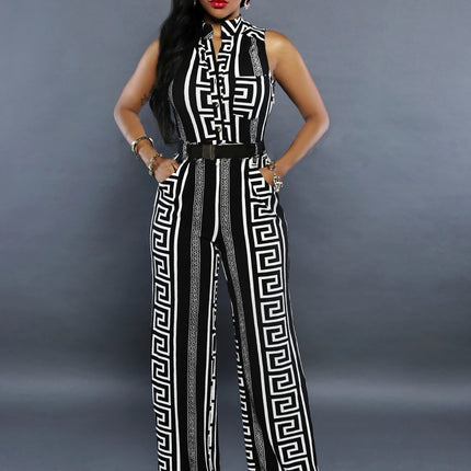 Women's Geometric Printed Sleeveless Romper - Wnkrs