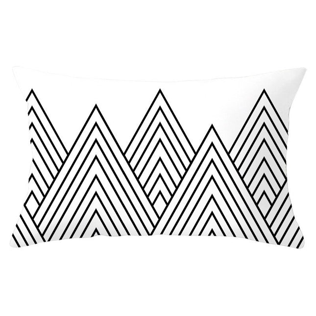 Geometric Patterned Rectangular Cushion Cover - wnkrs