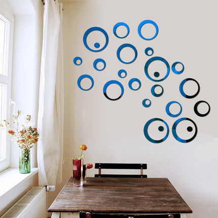 Decorative Round Mirror Wall Stickers Set - Wnkrs