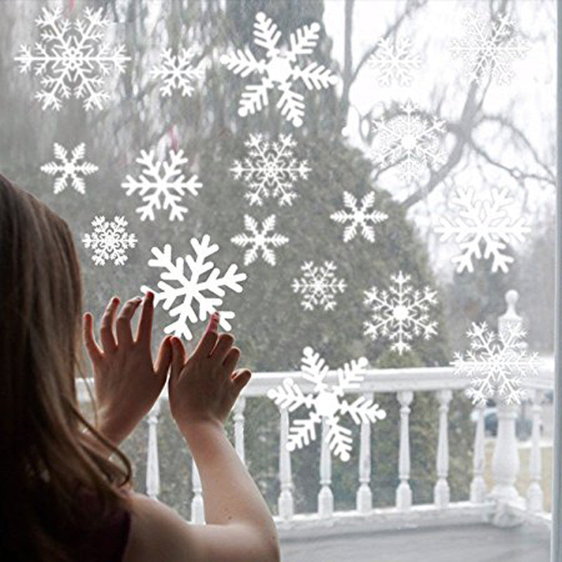 Snowflake Shaped Electrostatic Sticker Set
