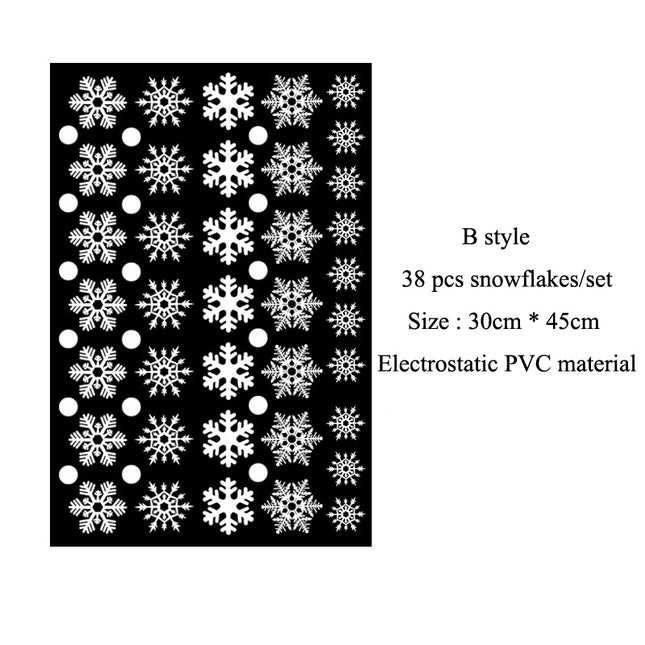 Snowflake Shaped Electrostatic Sticker Set - Wnkrs