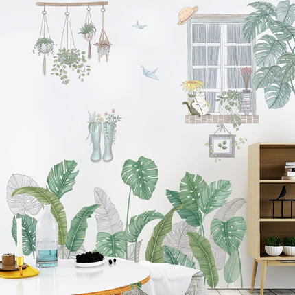 Green Leaves Wall Stickers - Wnkrs