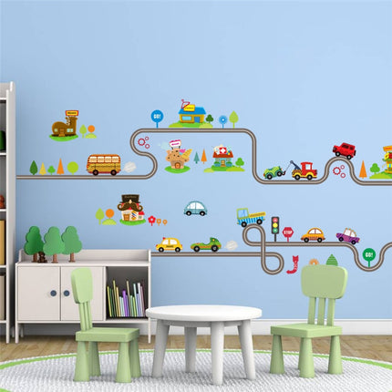 Cute Entertaining Highway Shaped Kid's Wall Sticker - Wnkrs